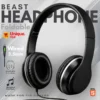 【BEAST】 Wired Over-Ear Headphones | No-Mic Pure Audio Studio Headphones | 3.5mm Universal Plug & Play Wired Headset with Ultra HD Surround Sound & Deep Bass